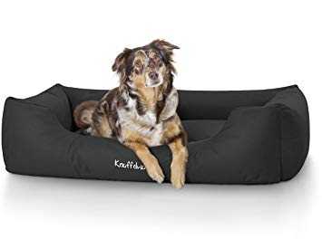 knuffelwuff panier chien lit pour chien coussin corbeille pour chien finlay impermeable noir m l 85 x 63cm