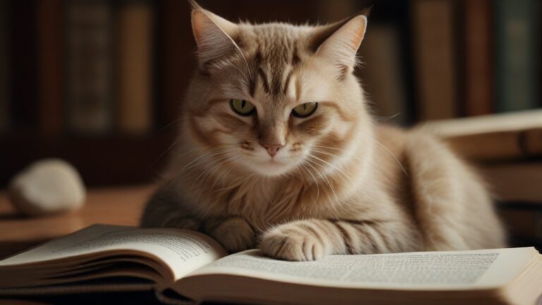 Default cat reading a book