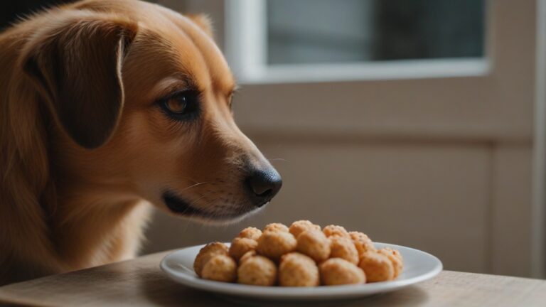 Default dog looking at food