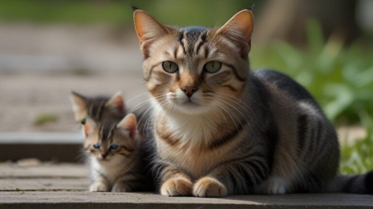Default mother cat with kitties