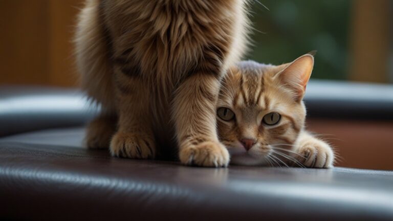 Default un chat et ses griffes sur le cuir