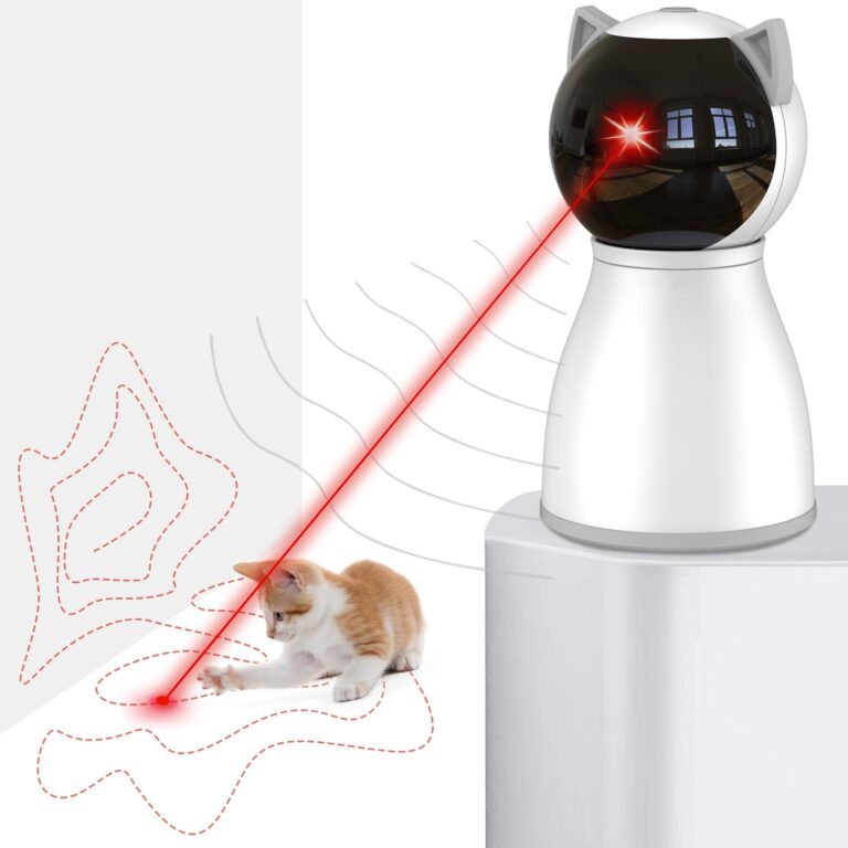 Petiepaw Jouet Pour Chat Avec Trajectoire Réelle Aléatoire, Jouet Pour Chat Laser Automatique Activé Par Le Mouvement Et Rechargeable, Jouet Interactif Pour Chat Destiné à Une Utilisation En Intérieur