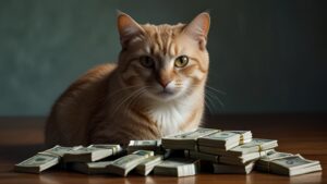 Default cat counts money