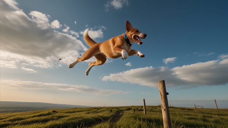 Default super active dog jumping flying everywhere