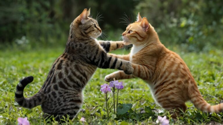 Default two wilds cats raging and fighting
