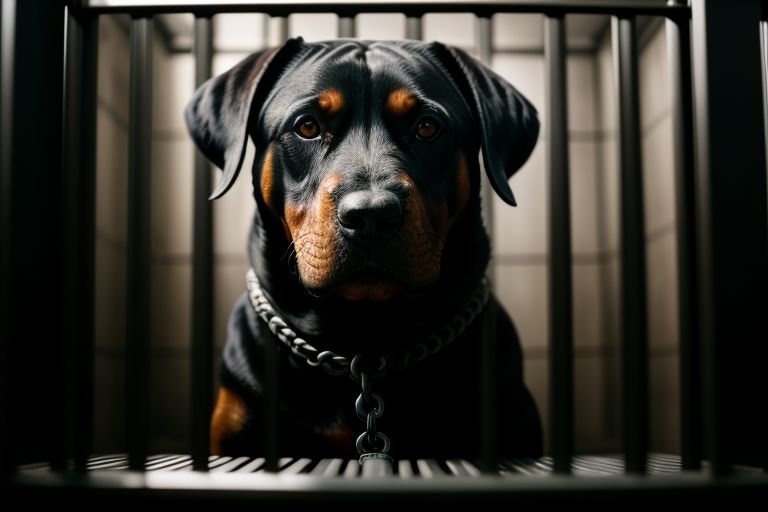 rotweiller chien cage