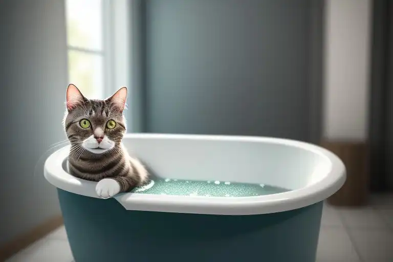 chat baignoire