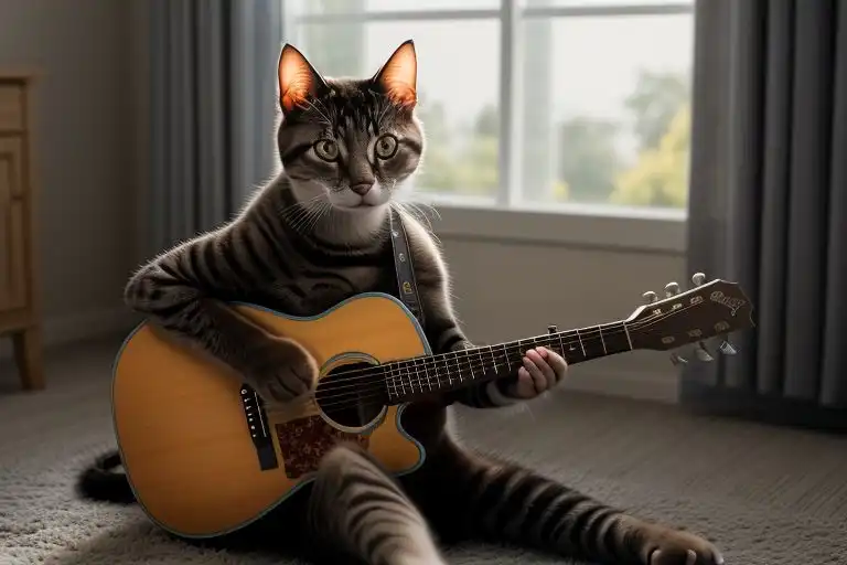 chat guitare