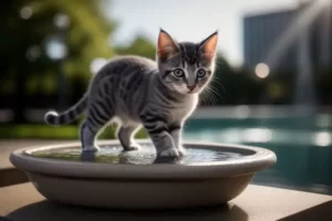 chaton fontaine