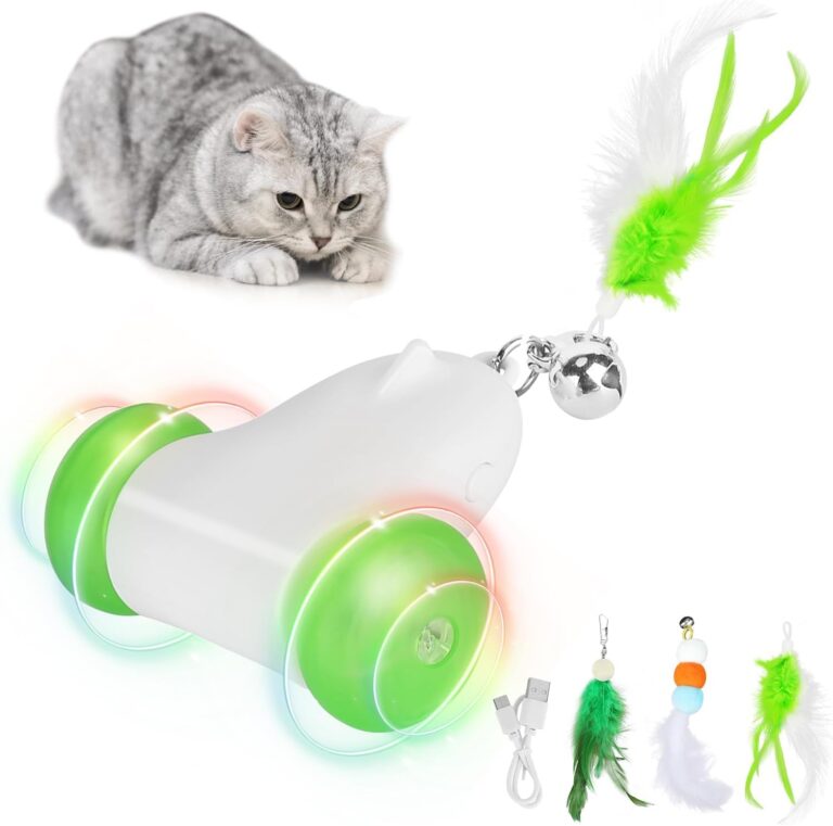 Réveillez l'Instinct Chasseur de Votre Chat ! Souris Électrique Interactive avec Plumes Rechargeables - Vitesse Ajustable !