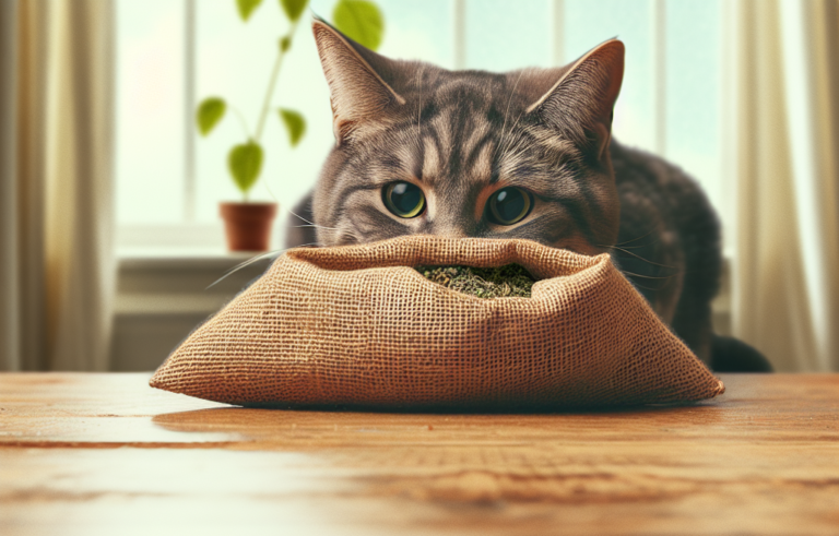 "Ce chat n'aime pas l'herbe à chat, sauf ce sachet mystérieux ! Où le trouver ?".