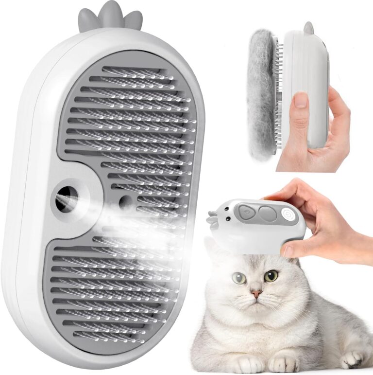 Brosse Vapeur Rechargeable : Toilettage Facile pour Chats, Chiens et Lapins - Autonettoyante et Pratique pour Poils Longs et Courts