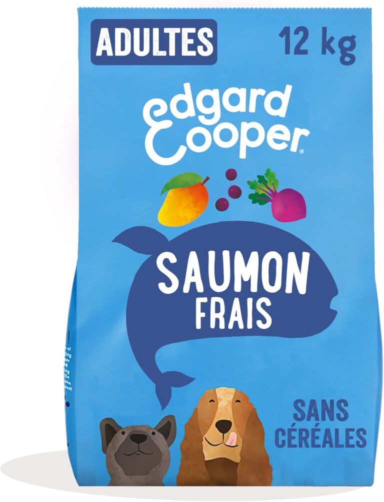 Edgard Cooper : Croquettes Chien Adultes Sans Céréales au Saumon Frais - Nourriture Naturelle Hypoallergénique, Protéinée 12kg