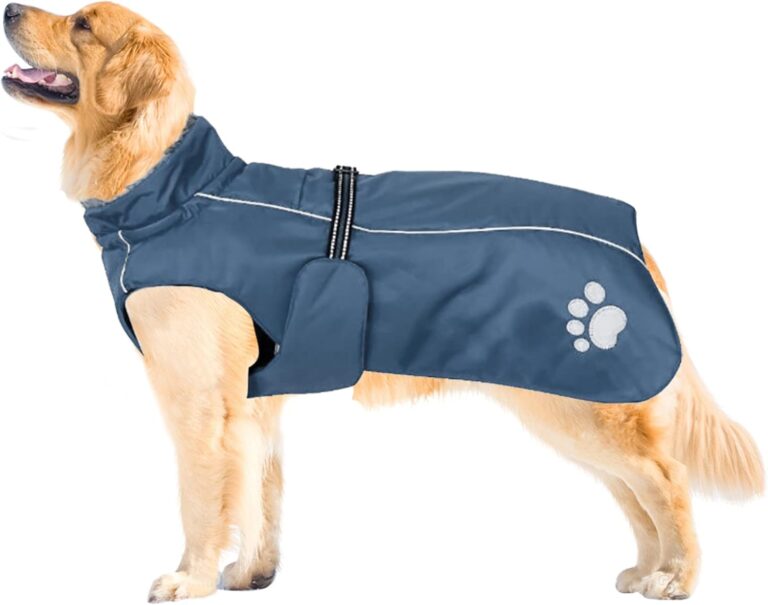 Veste d'Hiver pour Chien 3XL - Imperméable, Doublure Polaire, Réglable & Réfléchissante - Confort et Style en Bleu Foncé